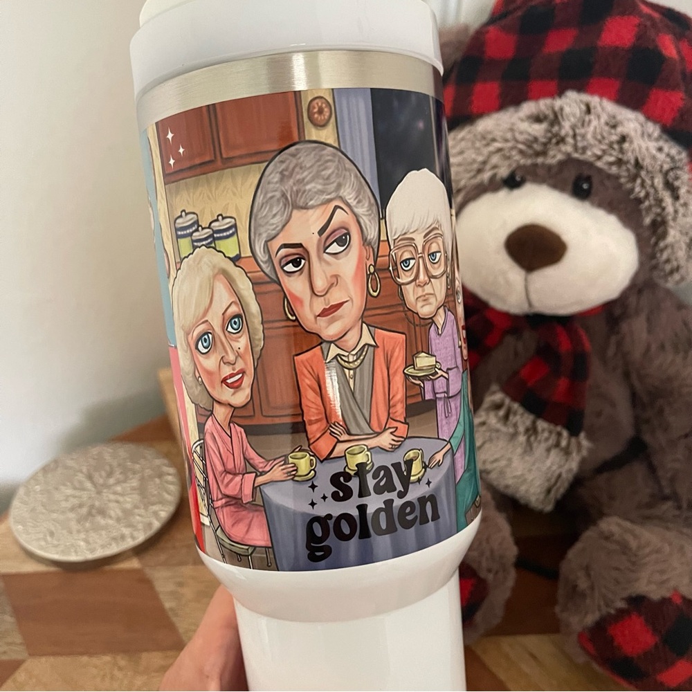 TV Show Golden Girls 40 oz Tumbler/Water bottle/Mug with handle and straw.Birthd - Picture 5 of 9
